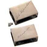 Funny silver match box holder making 1889 Date and name of the owner engraved in the back,