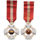 ORDER OF THE CROWN OF ITALY Knight's Cross, 5th Class, instituted in 1868. Breast Badge, 38 mm,