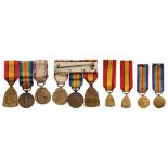 Medal Bar with 3 Decorations Belgium, Commemorative War Medal 1914-18, Belgium, Victory Medal,