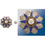 ORDER OF PIUS IX 1st Class, instituted in 1847. Breast Star, 79 mm, Silver with diamond cut rays,