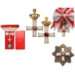 ORDER PRO MERITO MELITENSI Grand Cross Set, 1st Class, instituted in 1920. Sash Badge, 60 mm, gilt
