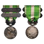 Morocco Campaign Medals, instituted in 1909 Breast Badge, 30 mm, Silver, original suspension device,