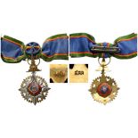 ORDER OF THE CROWN OF SIAM Officer's Cross, 4th Class, instituted in 1869. Breast Badge, 72x40 mm,