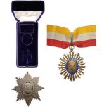 ORDER OF SIMON BOLIVAR Grand Officer’s Set, 2nd Class, instituted in 1880. Neck Badge, 58x48 mm,