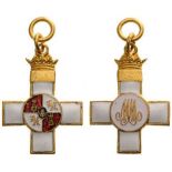 ORDER OF MILITARY MERIT Knight's Cross Miniature, 4th Class, White Enamel for Merits in Time of