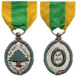 Military Medal, instituted in 1948 Breast Badge, silvered metal, 39x30 mm, enameled, with suspension