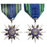 ORDER OF NAVY MERIT Knight’s Cross, 3rd Class, instituted in 1930. Breast Badge, Silver, 40 mm, both