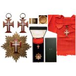 ORDER OF THE CHRIST Grand Cross Set, 1st Class, instituted in 1789. Sash Badge, 41x28 mm, gilt