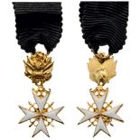 ORDER OF MALTA Commander’s Cross, Miniature. Breast Badge, bronze gilt, 28x11 mm, enameled, original