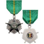 ORDER OF MERIT Knight's Cross, 5th Class, instituted in 1960. Breast Badge, 41 mm, silvered Metal,