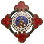 ORDER OF ALFONSO X "THE WISE", 1902 Miniature, instituted in 1902. Lapel Hole Badge, 20 mm,