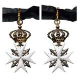 ORDER OF MALTA Magistral Commander’s Cross. Neck Badge, gilt Silver, obverse enameled, original