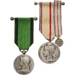 Lot of 4 Medals Life Saving Society of the Seine-Inferior Medal, Medal of the Order of French Life