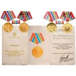 2 different Medals for the 30th Anniversary of the Cuban Armed Forces 1956-1986 1st and 2nd Type.