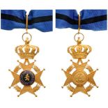 ORDER OF LEOPOLD II Commander's Cross, 2nd Type Bilingual, 3rd Class, instituted in 1900. Neck
