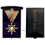 ORDER OF THE SACRED TREASURE (Kunnito zuihisho) 8th Class Badge, instituted in 1888. Breast Badge,