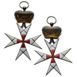 TEMPLAR ORDER Commander's Cross, 1st Model. Neck Badge, 55 mm, Silver, both sides enameled, crown