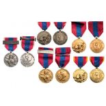 Lot of 5 National Defense Medals, various models Breast Badges, gilt or silvered Bronze, circa 36