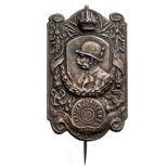 Patriotic Badges Shootingbadge, Kaiser Jubilee Shooting Vienna 1908 Tombac silver plated, pin on