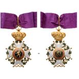 ORDER OF LEOPOLD Commander's Cross, 3rd Class, instituted in 1832. Neck Badge, 63 mm, gilt Bronze,