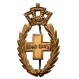 Decoration of the Belgian Red Cross for 1940-1945, instituted in 1945 Breast Badge, 60x35 mm,