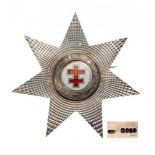 TEMPLAR ORDER Breast Star, 87 mm, Silver with brilliant cut rays, British hallmarked (J.J.C.),