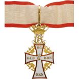 ORDER OF DANNEBROG Commander's Cross, Christian IX (1863-1906), instituted in 1671. Neck Badge,