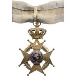 ORDER OF LEOPOLD II Commander's Cross, instituted in 1832. Neck Badge, 75x50 mm, gilt Silver,