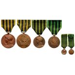 3 Commemorative Medals for the 1870-71 Franco-Prussian War Breast Badges, 362913 mm, Bronze,