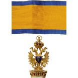 ORDER OF THE IRON CROWN 2nd Class, instituted in 1816. Neck Badge, 63x38 mm, GOLD, hallmarked “3