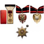 ORDER OF SKANDERBERG Grand Officer's Set, 2nd Class, 2nd Type, instituted in 1925. Neck Badge, 67x53