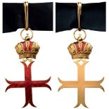 TEMPLAR ORDER Commander’s Cross. Neck Badge, metal gilt, 85x56 mm, enameled, original black silk