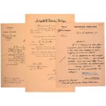 ORDER OF LEOPOLD Officer’s Cross, Leopold II King of the Belgians, Original Diploma. Printed