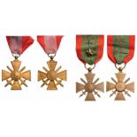 Lot of 2 War Crosses for Overseas Campaign, locally made, War Cross with no date on reverse Breast
