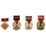 Lot of 6 Decorations "Aktivist" of Socialist Labor Badge, Collective of Socialist Labor Badge (