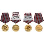 Lot of 2 Medal for 40 Year Jubilee of the Army and Navy, instituted in 1957 Breast Badges, 32 mm,