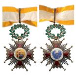 ORDER OF ISABELLA THE CATHOLIC Commander’s Cross, 3rd Class, instituted in 1815. Neck Badge, gilt