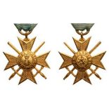 MILITARY ORDER FOR BRAVERY 2nd Class, Soldier's Cross, instituted in 1880. Breast Badge, 35 mm, gilt
