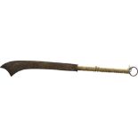 DADAO Sword Steel blade, short brass guard, wooden handle wrapped with twine. Blade length: 49.5 cm.