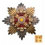 ORDER OF THE PILLARS OF STATE 1st Class Star, 1936. Breast Star, 80x78 mm, gilt Silver, center