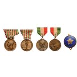 Personal Group of 2 Medal and 1 Badge War Medal 1915-1918, Medal of the Italian Colony of Monthey