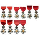 Lot of 5 ORDER OF THE LEGION OF HONOR Knight’s Crosses, Presidence (1848-1852), Knight’s Crosses,