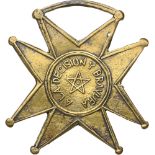 Battle of Acaiuasa Cross, for the Troops, instituted in 1868 Breast Badge, 32 mm, gilt Bronze,