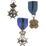 Lot of 3 ORDER OF LEOPOLD II Knight's Crosses (2), Unilingual Civil, 5th Class, instituted in