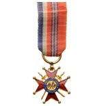 FRANCO-BRITISH ASSOCIATION Knight's Cross, Miniature, instituted in 1933. Breast Badge, 14 mm,