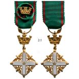 ORDER OF MERIT OF THE ITALIAN REPUBLIC Officer’s Cross Miniature. Breast Badge, 17 mm, GOLD, both