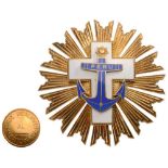 ORDER OF NAVAL MERIT Grand Officer’s Star, 2nd Class, instituted in 1946. Breast Star, 63 mm, gilt