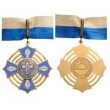 ORDER OF NAVAL MERIT Commander's Cross. Neck Badge, 60 mm, gilt Bronze, obverse enameled, central