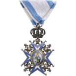 ORDER OF SAINT SAVA Knight's Cross, 3rd Type instituted in 1883. Breast Badge, 67x41 mm, Silver,