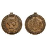 Rare Para Revolution Medal, instituted in 1837 Breast Badge,35.5 mm, Bronze, undrilled suspension.